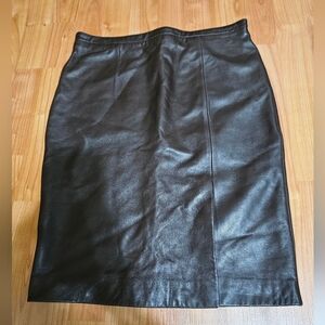 Elegant Chocolate Brown Faux Leather Skirt